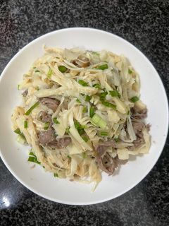 Hình của món Măng Xào Thịt Bò.