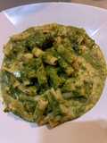 Fideos Rigatti con Salsa de Espinacas