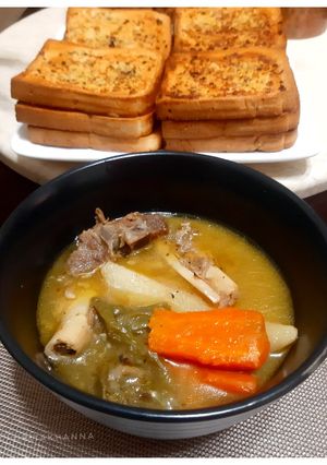 A picture of Mutton Stew with Veggies.