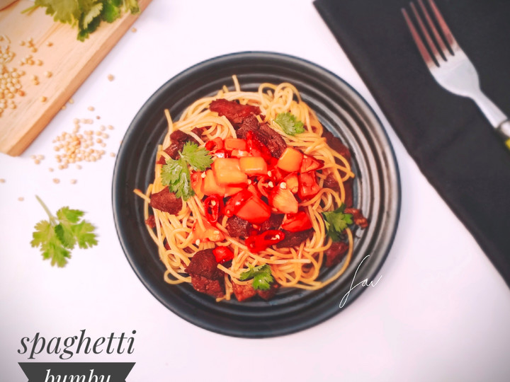 Resep Spaghetti Bumbu Sate Maranggi Anti Gagal