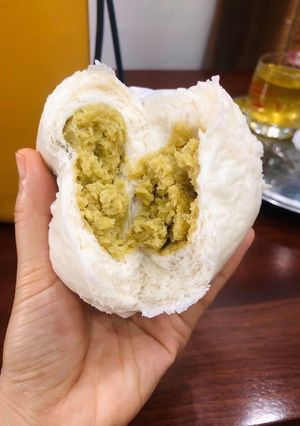 Hình của món Bánh bao nhân khoai lang hấp đường thốt nốt.