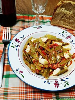 Una foto de Fréjoles salteados con jamón (judías verdes)