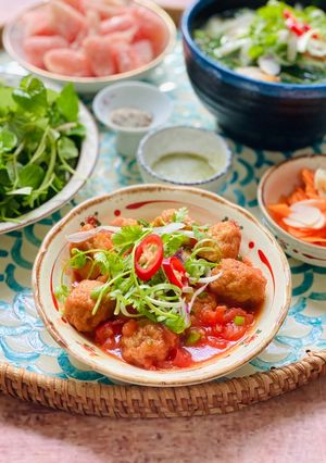 Hình của món Chả Cá Xốt Cà Chua.