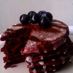 A picture of Red Velvet Pancakes.