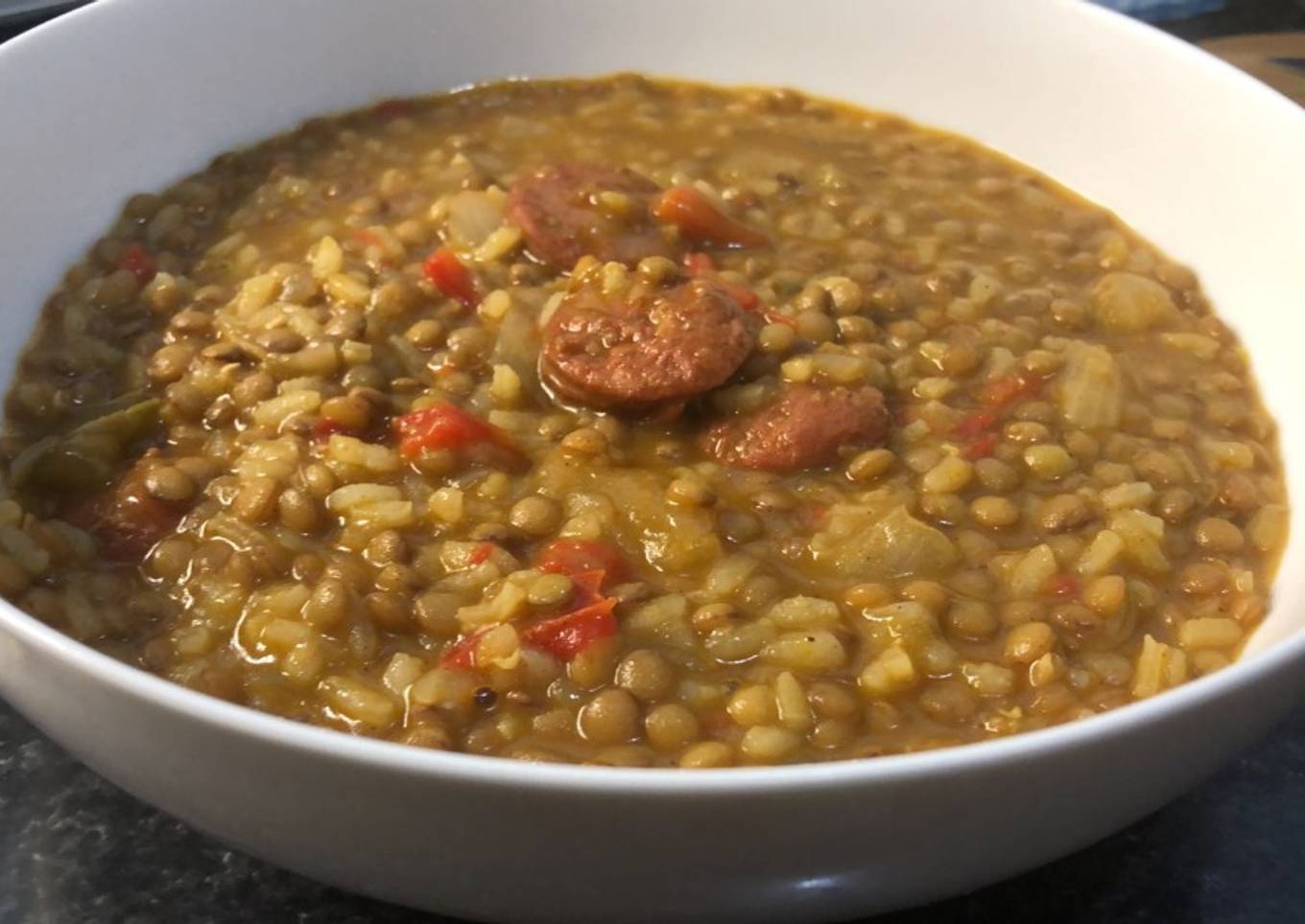 Cocido de lentejas con chorizo en Thermomix