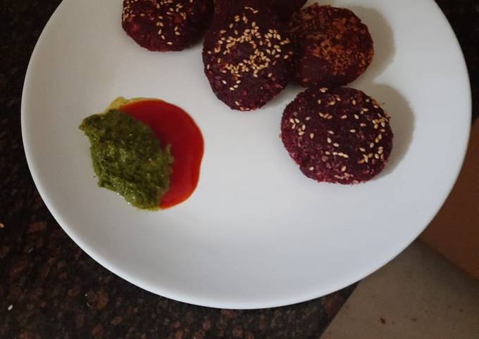 Beetroot and sesame seeds Kebab