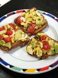 Open-Faced Toast with Eggs and Avocado