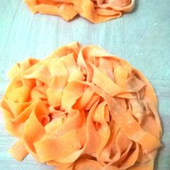 A picture of Homemade Fresh Carrot Pasta Dough.