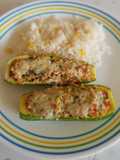 Calabacitas rellenas de quinoa y pollo