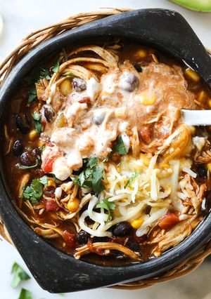 A picture of Instant Pot Chicken Taco Chili.