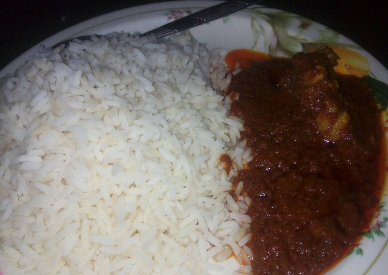 White Rice and stew