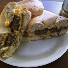 A picture of Onion Bagel Breakfast Sandwich.