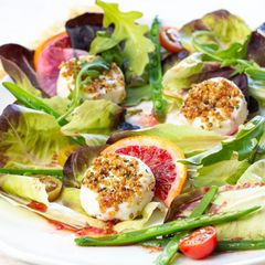 A picture of Karen's Goat Cheese Salad with Blood Orange Vinaigrette - Inspired by Alice Waters.