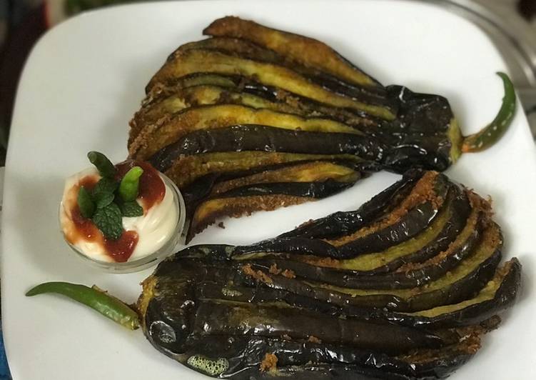 Recipe of Speedy Fried Eggplant : (Baingan 🍆 Bajji/Pakore) 💁🏻‍♀️😋