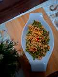 Stir-fried green beans with tofu and shrimp