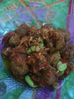 Foto resep Bakso goreng sambel pete