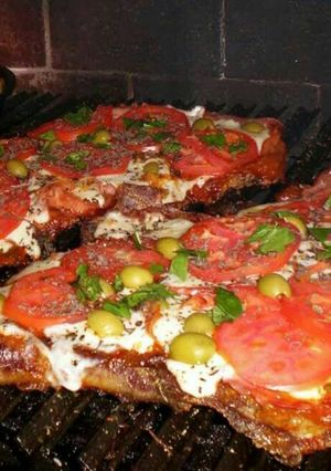 Una foto de Matambrito a la pizza!!!