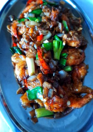 Foto resep Udang goreng black pepper