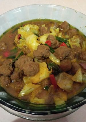 Foto resep Bola daging masak tongseng