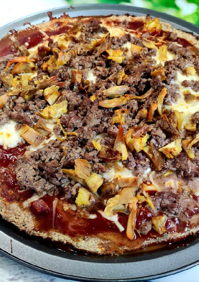 Una foto de Pizza barbacoa