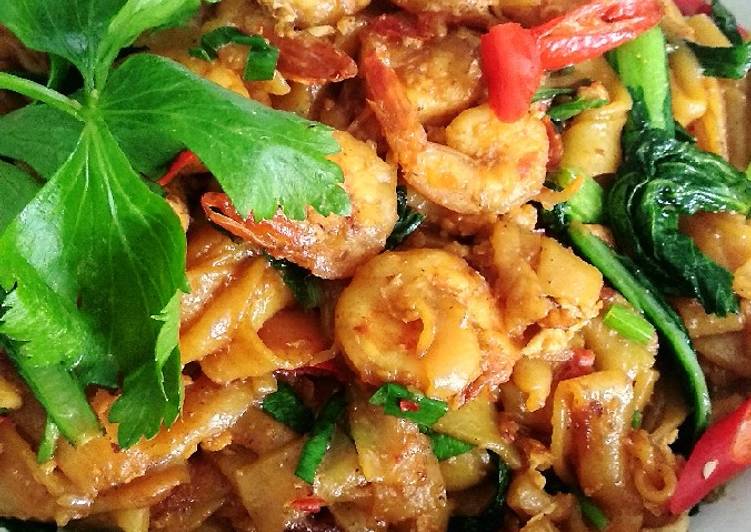 Proses memasak Kwetiaw Goreng Udang yang Enak Banget