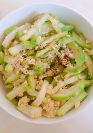 Hình của món Bầu xào trứng.