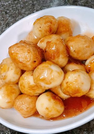 Hình của món Trứng cút sốt me.