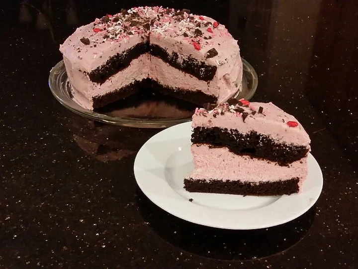Easy Ways Prepare|Recipe} Chocolate  Layer Cake with Cherry Cheesecake Filling and Frosting the So Delicious, Can Pamper Your Tongue