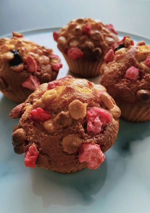 Une photo de Muffins aux pralines roses 🌺