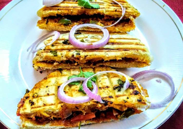 Simple Way to Prepare Favorite Paneer stuffed kulcha sandwich