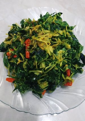 Foto resep Oseng Daun dan Bunga Pepaya Anti Pahit