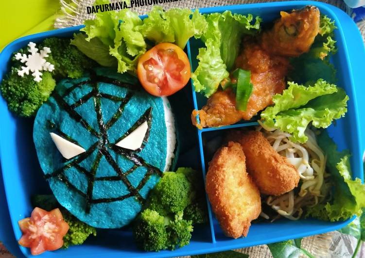 Resep Bento karakter Spiderman Anti Gagal