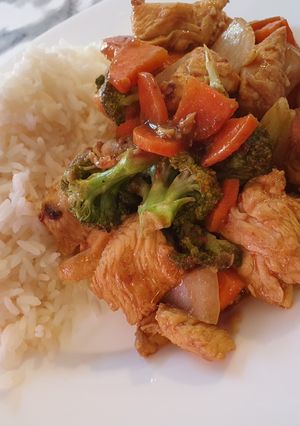 Una foto de Pollo a la Naranhot