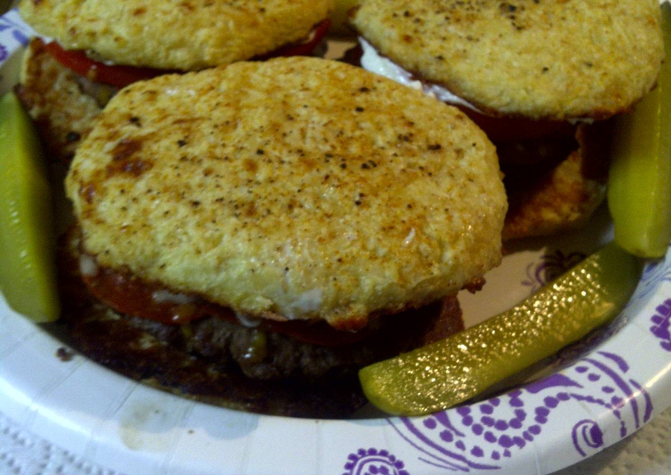 Something unique but still yummy, or pepperoni burger with cauliflower bun