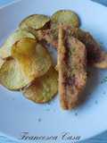 Filetti di triglia a cotoletta e chips di patate