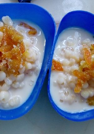 Una foto de Mazamorra con naranja confitada