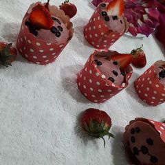 A picture of Strawberry cup cake.
