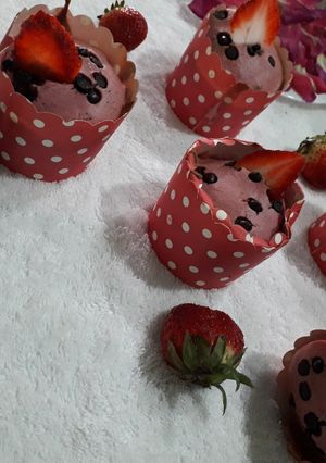 A picture of Strawberry cup cake.