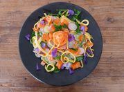 A picture of salmon chirashi sushi