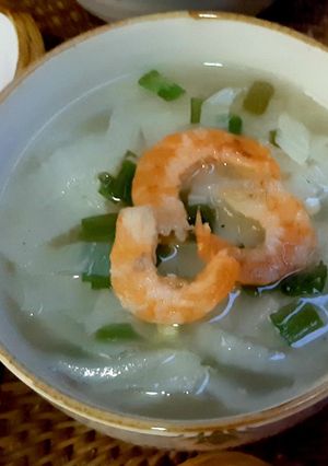 Hình của món Canh bắp cải tôm khô thanh mát.