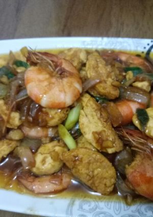 Foto resep Udang dan tofu goreng mentega