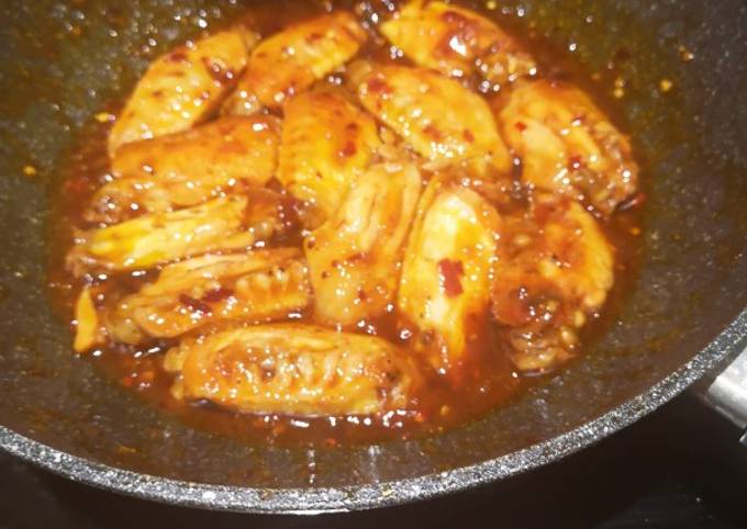 Honey glazed garlic wings