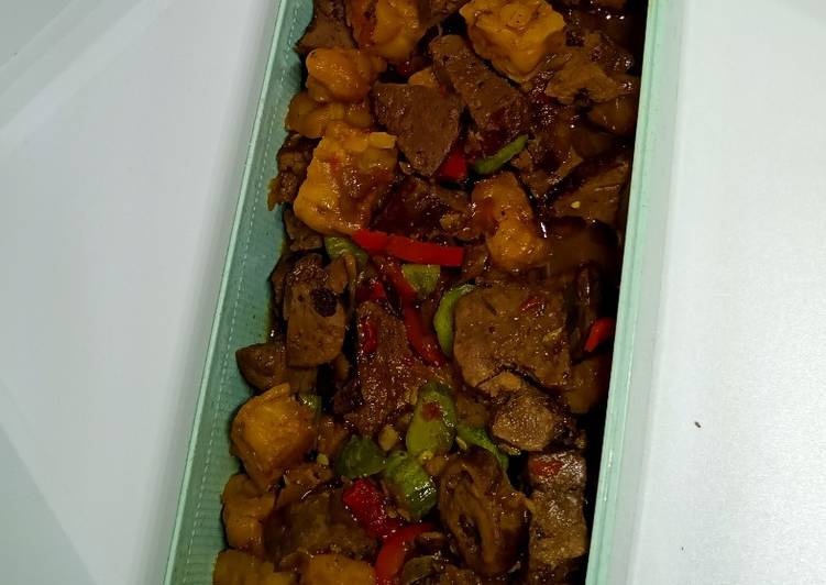 Sambel goreng ati tempe dan pete