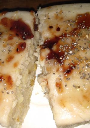 Una foto de Torta rápida de peras Wilson y plátano (vegetariano)