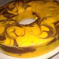 Bolu air 1telur motif marmer রেসিপির প্রধান ছবি