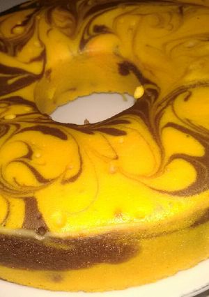 Foto resep Bolu air 1telur motif marmer