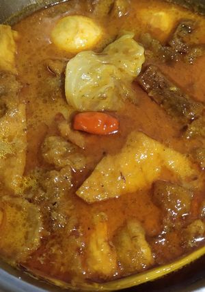 Foto resep Gulai Tahu Telur dan Krupuk kulit Bumbu Racik Gulai Indofood