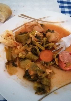 Φωτογραφία της συνταγής Πρασοσελεροκαρότο με λουκάνικο