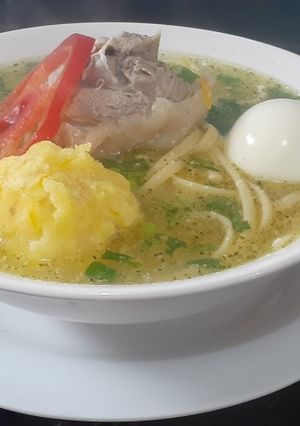Una foto de Caldo de gallina