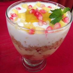 A picture of Mango curd pudding#summers#.